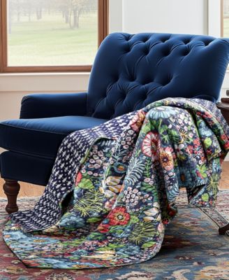 Night Garden Reversible Quilted Throw, 50" x 60"