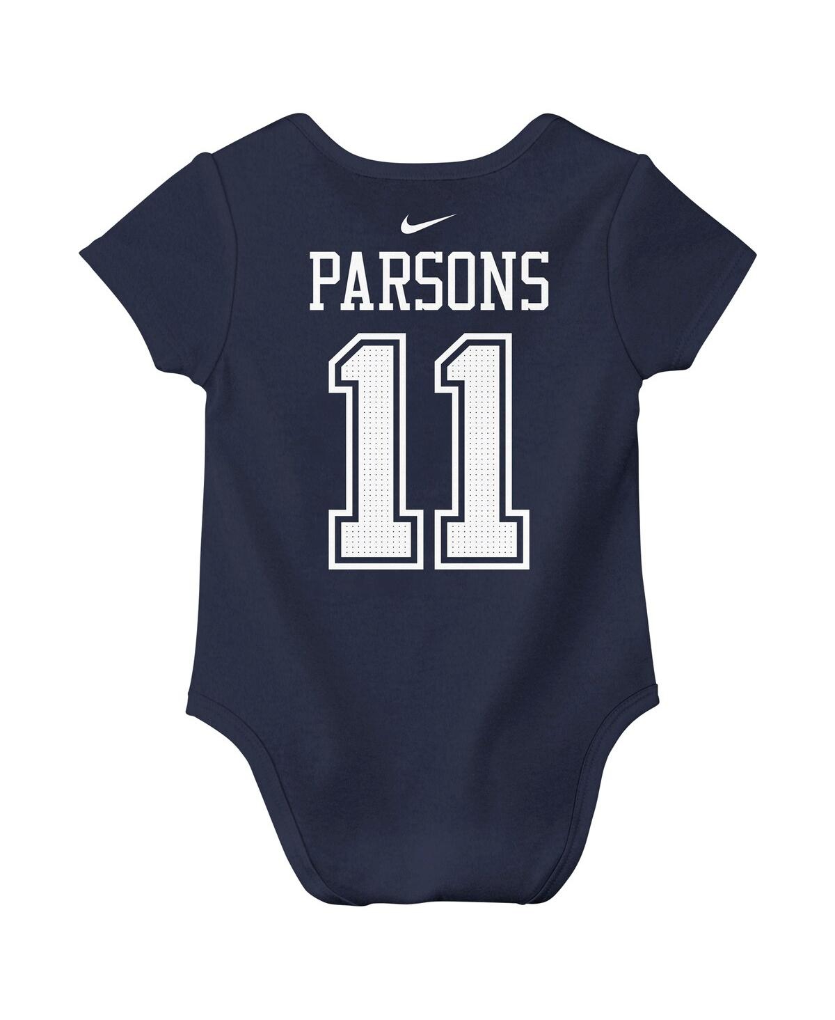 Nike Baby Boys And Girls Micah Parsons Navy Dallas Cowboys Player Name Number Bodysuit In Navy