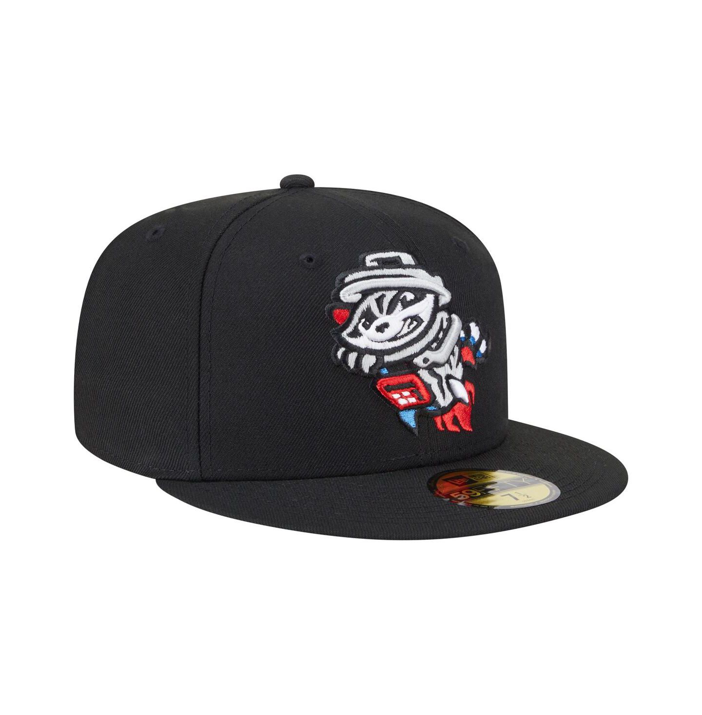 Мужская бейсболка New Era 59FIFTY Rocket City Trash Pandas Authentic Collection, Black — фото 3