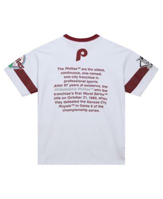 Men's White Philadelphia Phillies Cooperstown Collection Team Origins Premium T-Shirt