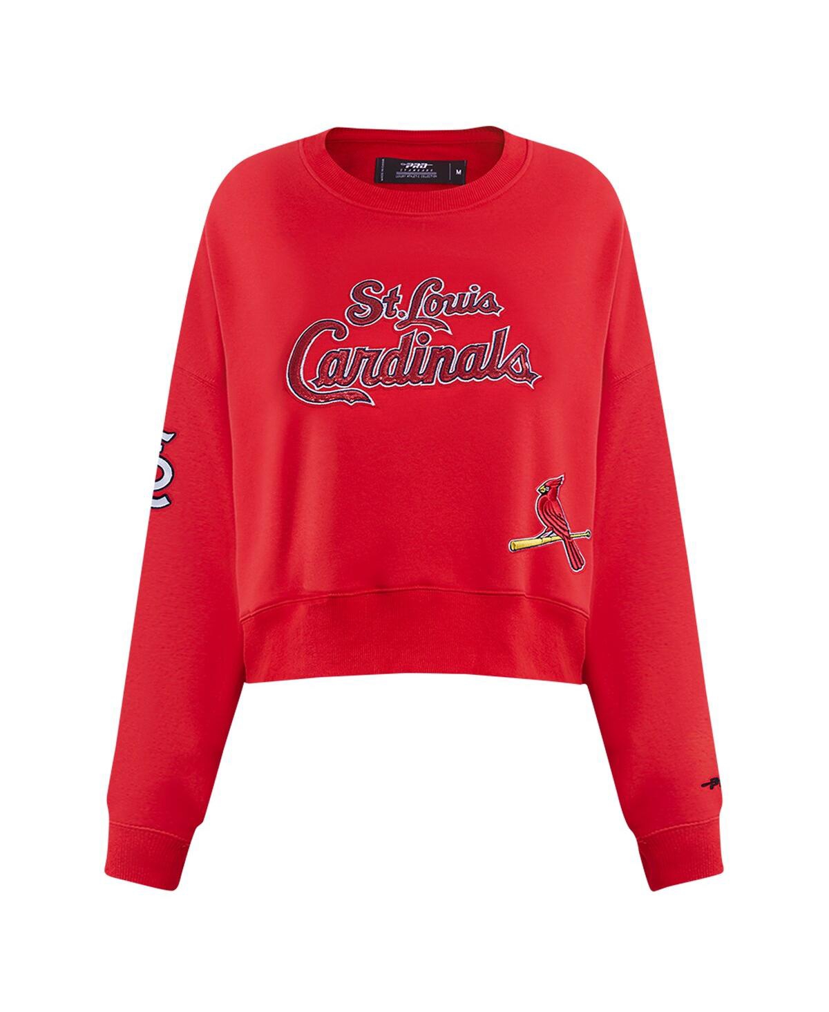 Pro Standard Women's Red St. Louis Cardinals Game Day Classics Crewneck Pullover Sweatshirt In Red