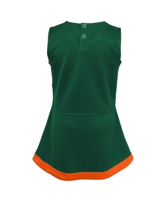 Big Girls Green Miami Hurricanes Cheer Captain Jumper Dress