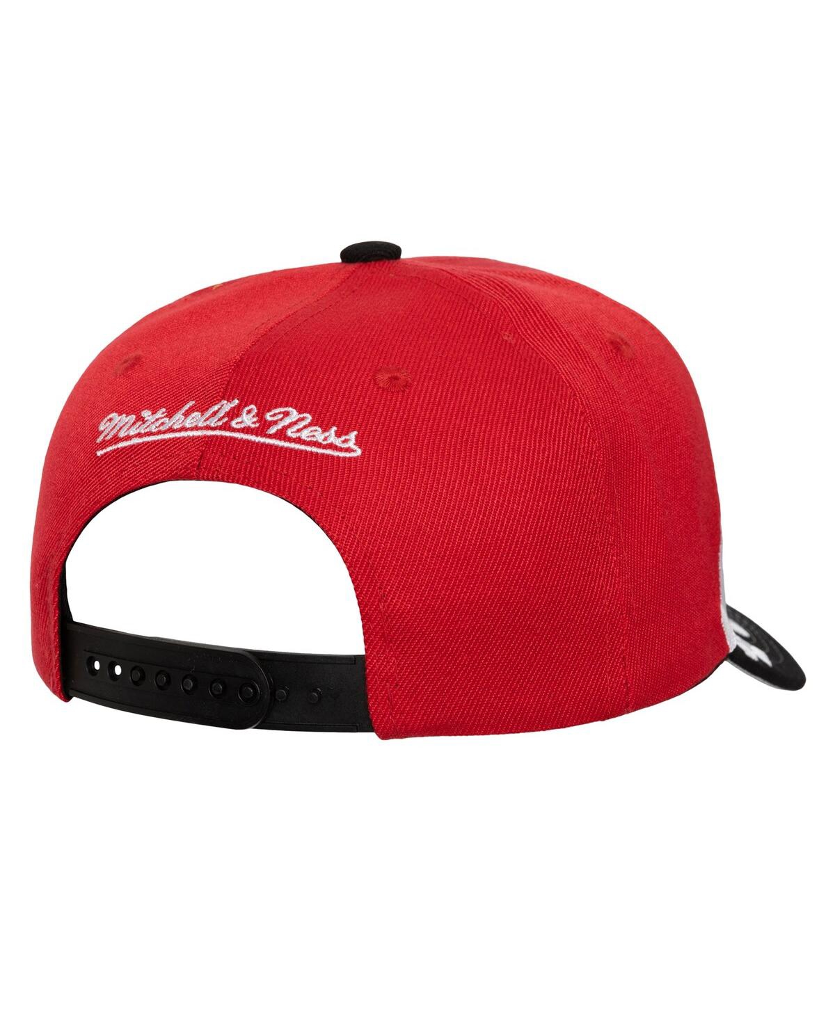 Mitchell & Ness Men's Red/black Chicago Bulls Under Arch Two-tone Pro Crown Snapback Hat In Red,black