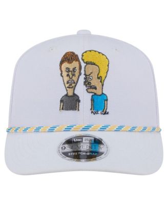 Men's White Beavis and Butt-Head Rope 9SEVENTY Stretch-Snap Adjustable Hat