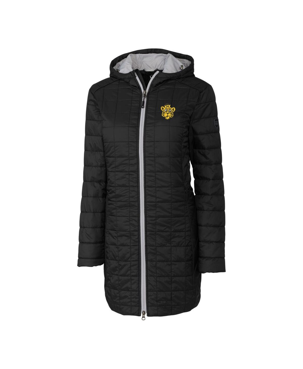 CUTTER & BUCK WOMEN'S BLACK MISSOURI TIGERS VAULT RAINIER PRIMALOFT ECO HOODED LONG COAT 