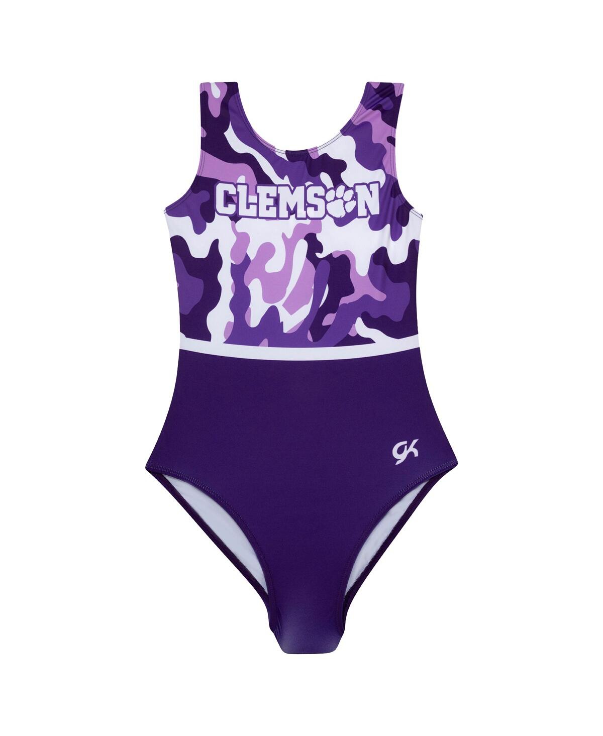GK ELITE BIG GIRLS PURPLE CLEMSON TIGERS ELITE REPLICA LEOTARD 