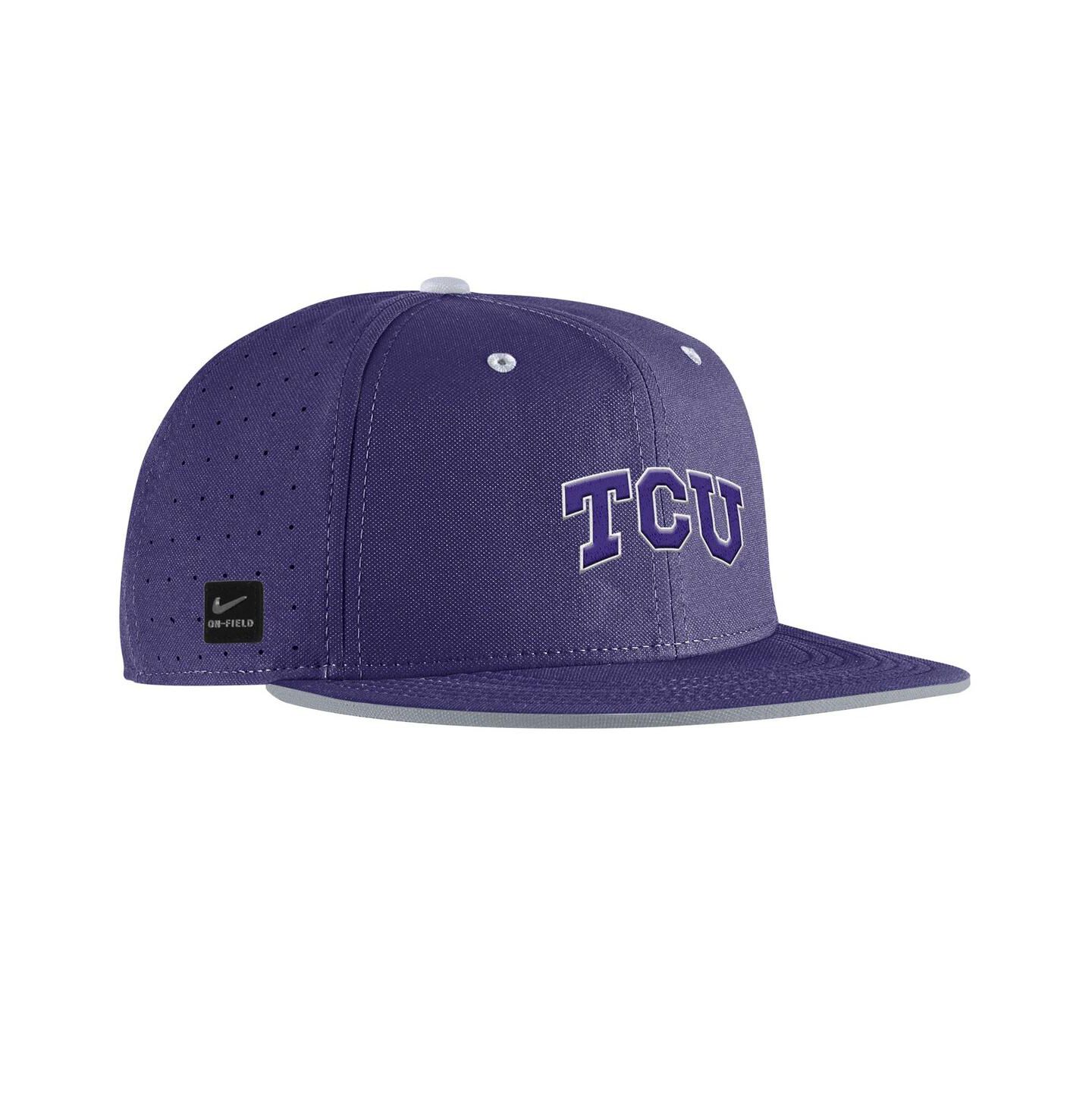 Мужская кепка Nike Purple TCU Horned Frogs On-Field True Performance Baseball Fitted Hat — фото 3