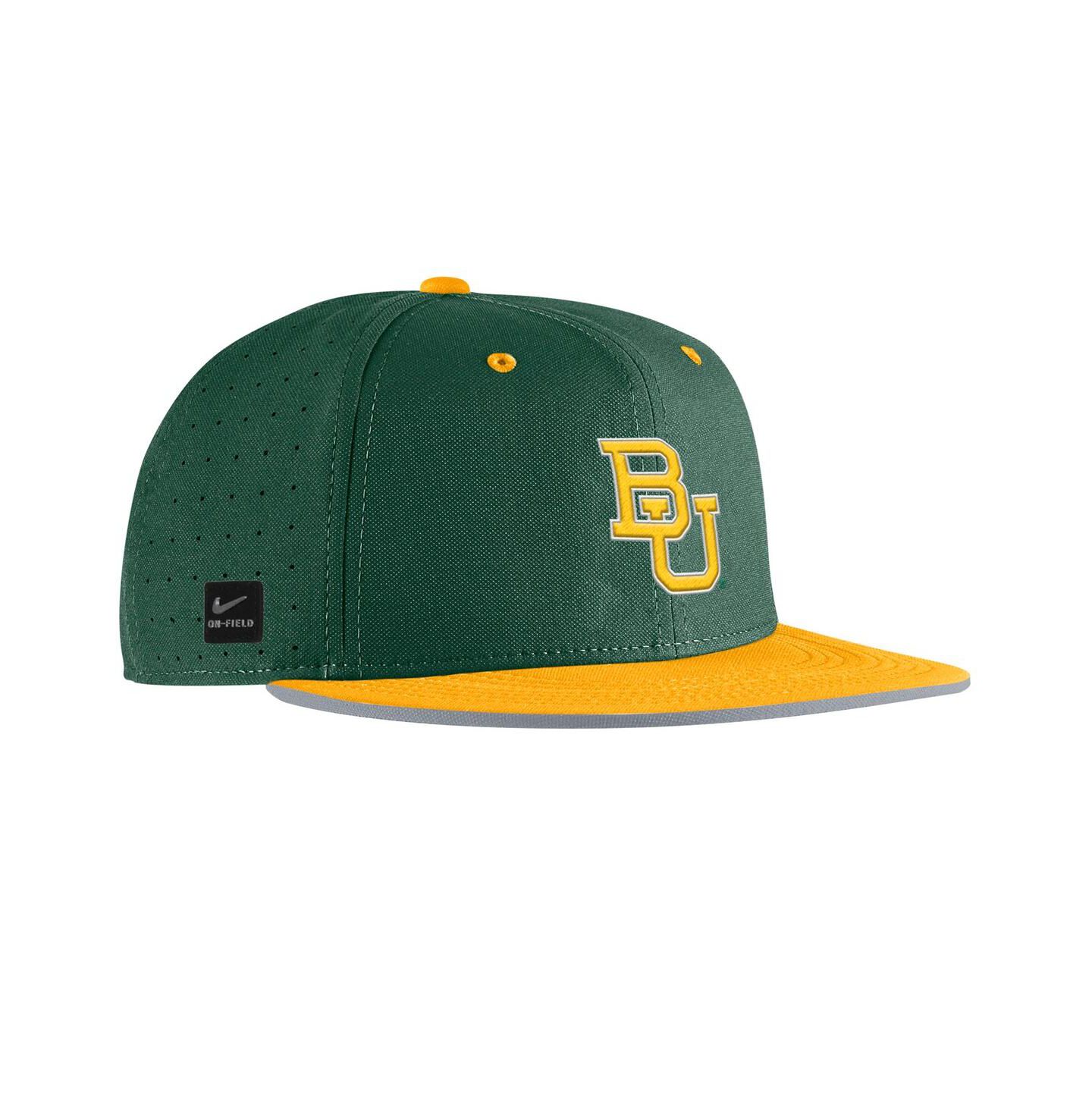 Мужская кепка Nike Green Baylor Bears On-Field True Performance Baseball Fitted Hat — фото 3