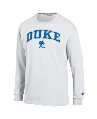 Men's&nbsp;White Duke Blue Devils Arch Over Logo Long Sleeve T-Shirt