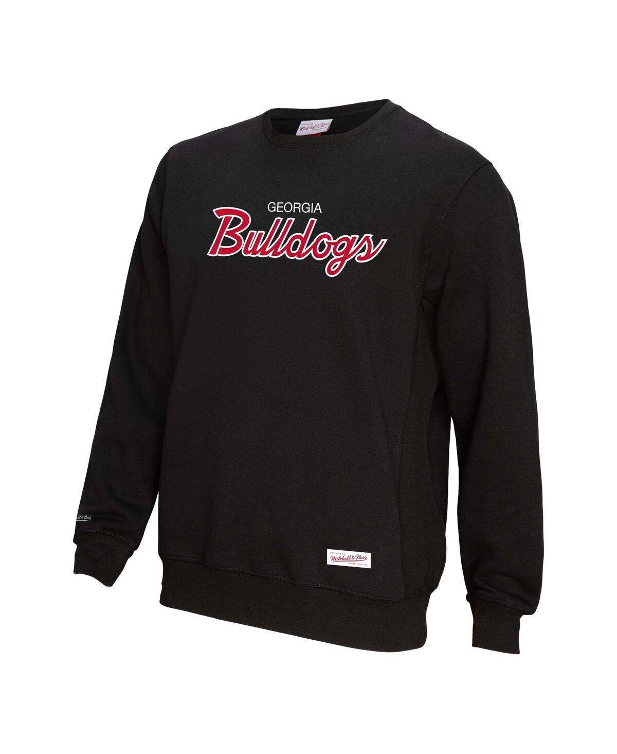 Mitchell & Ness Men's Black Georgia Bulldogs Elite Script Pullover Sweatshirt In Black