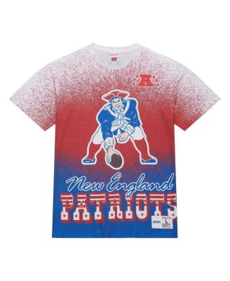 Men's White New England Patriots Team Burst Vintage Logo T-Shirt