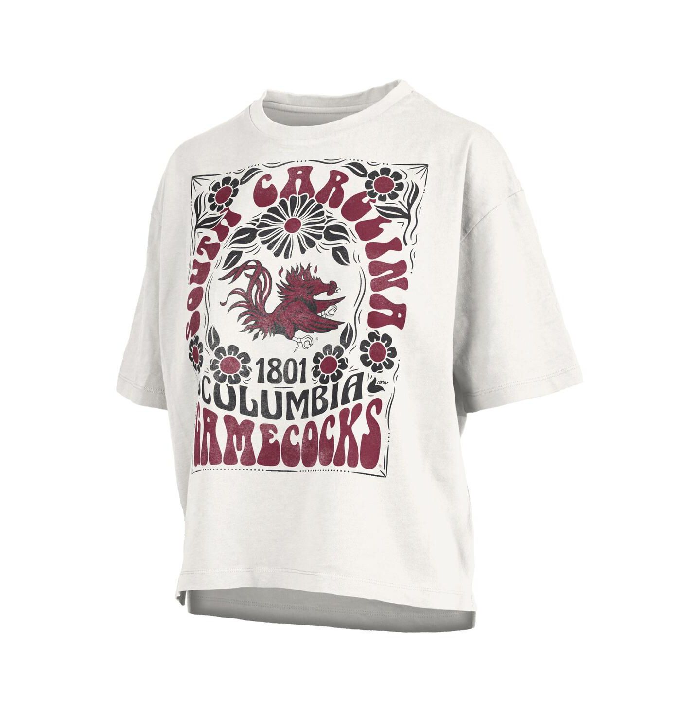 Женская футболка Pressbox White South Carolina Gamecocks Harmony Oversized — фото 3