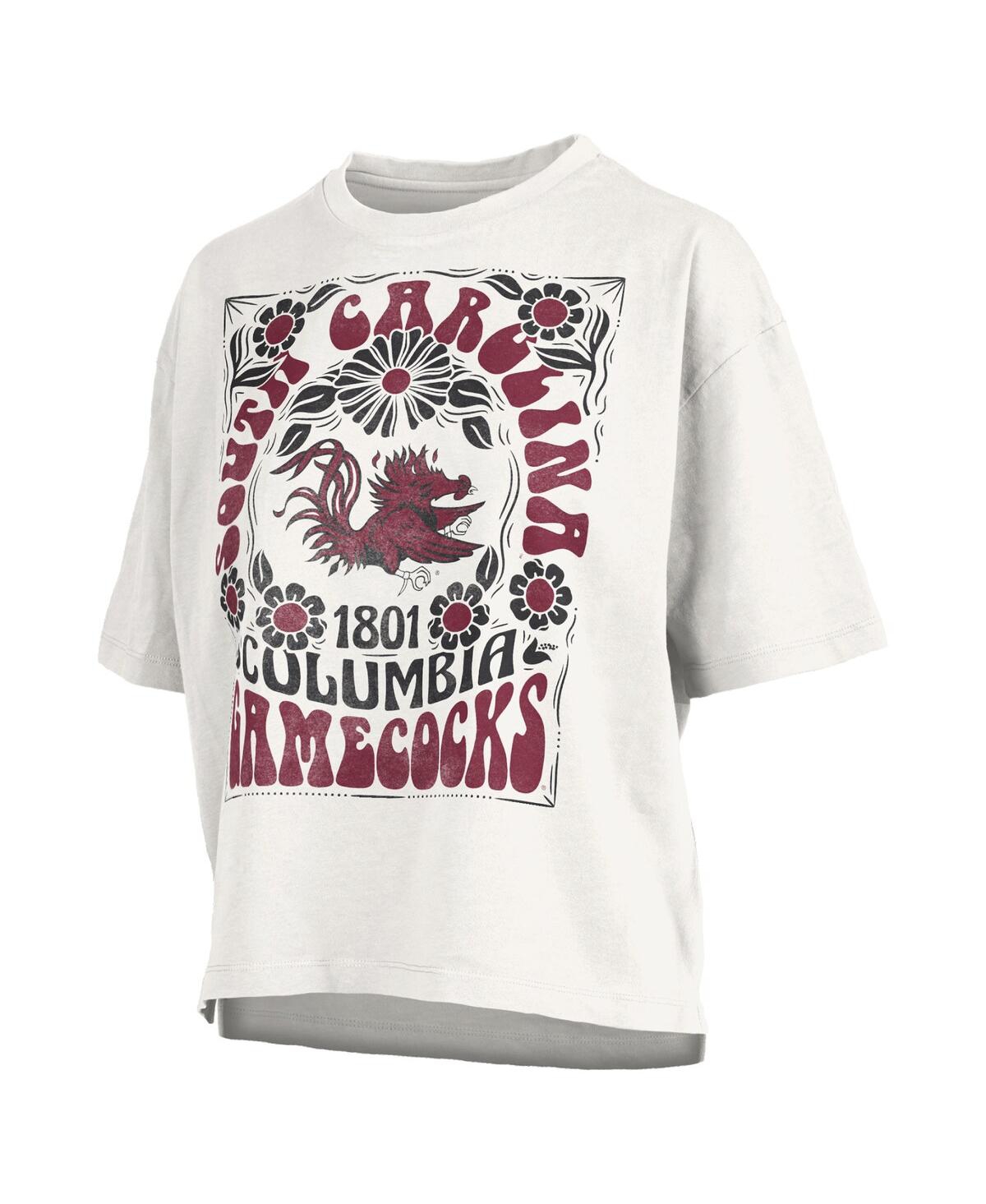 PRESSBOX WOMEN'S WHITE SOUTH CAROLINA GAMECOCKS HARMONY OVERSIZED T-SHIRT 