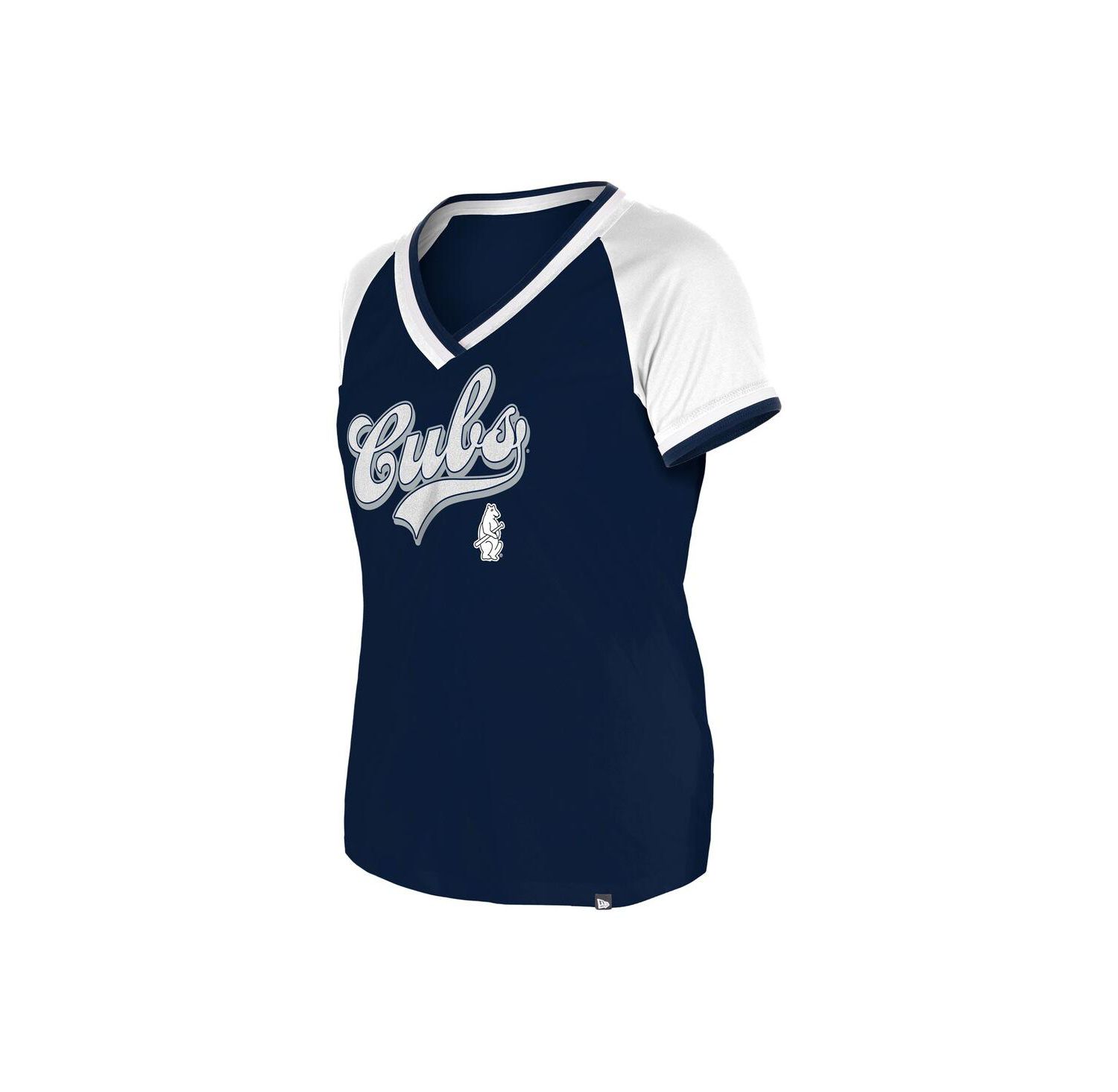 Women's Navy Chicago Cubs Gameday Raglan V-Neck T-Shirt
