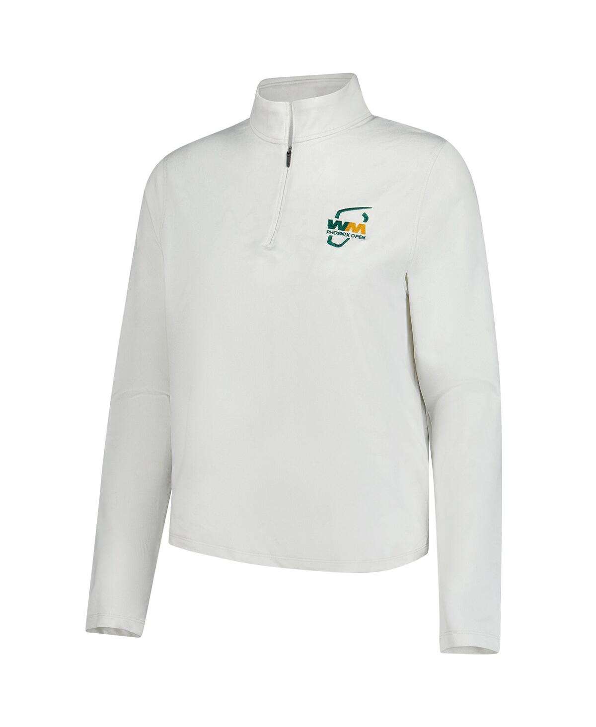 Under Armour Women's White 2025 Wm Phoenix Open Rose Jacquard Quarter-zip Top In White