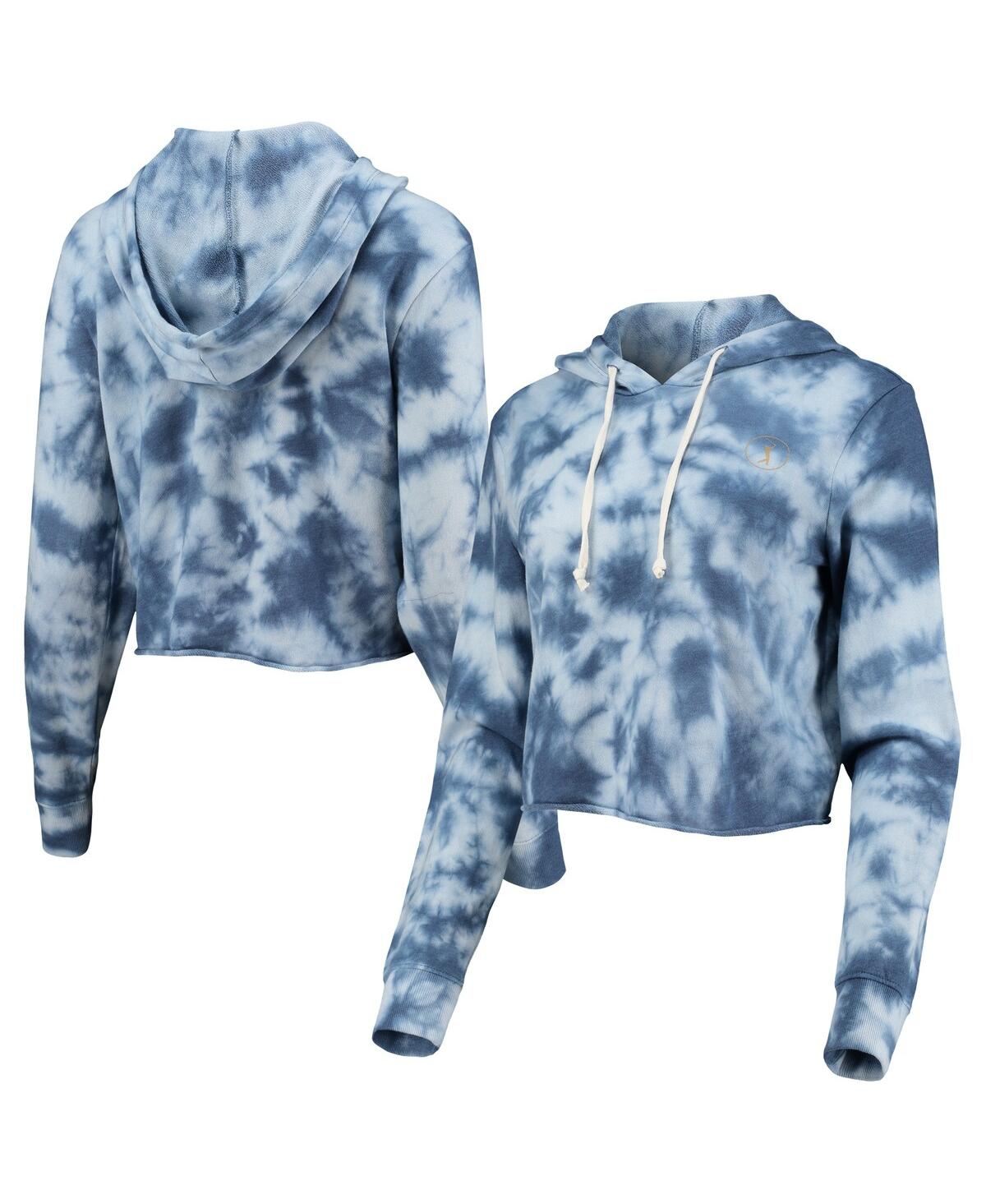 Women's Heathered Royal The Players Tie-Dye Cropped Pullover Hoodie - Heather Royal