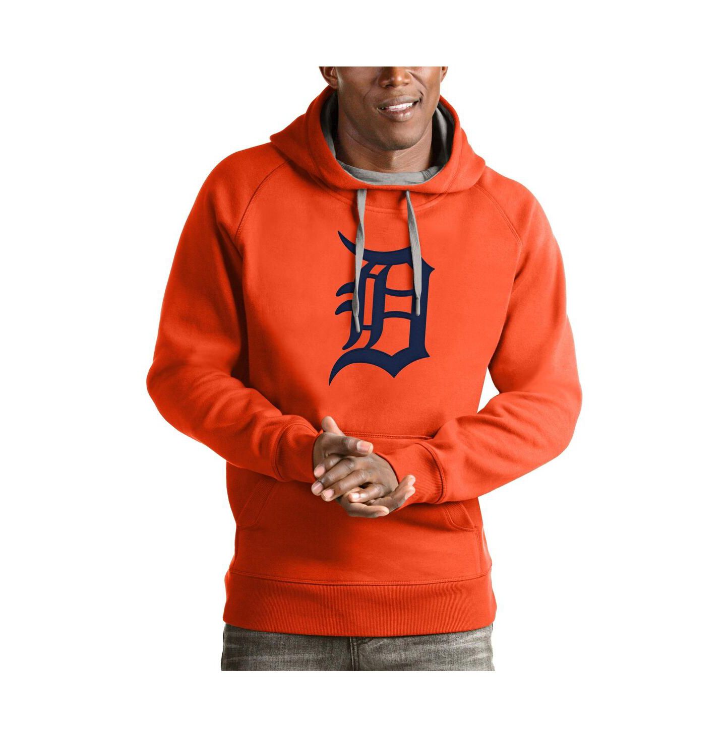 Мужское худи Antigua Orange Detroit Tigers Victory Pullover Team Logo — фото 1