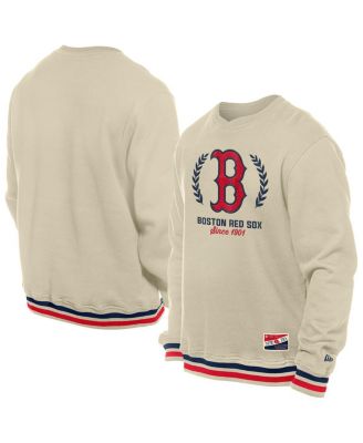 New Era - Men's Cream Boston Red Sox Throwback Pullover Sweatshirt