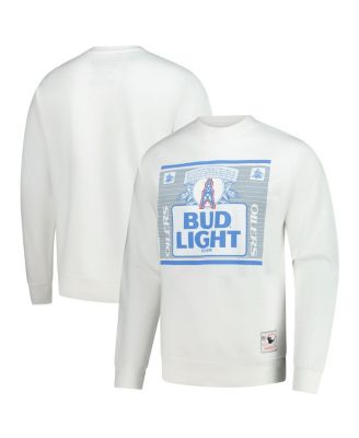 Mitchell & Ness - Men's x Bud Light White Houston Oilers The Crest Pullover Sweatshirt