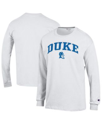 Champion - Men's&nbsp; White Duke Blue Devils Arch Over Logo Long Sleeve T-Shirt