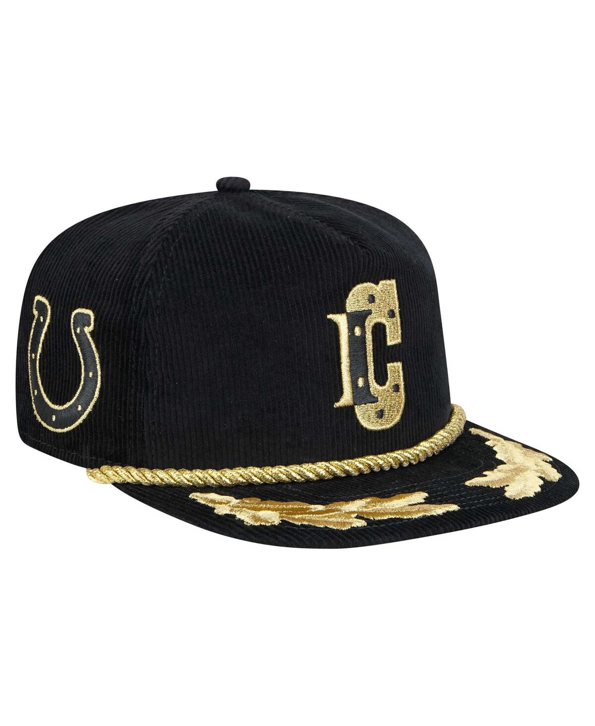 New Era Men's Black Indianapolis Colts City Originals Corduroy Skipper Golfer Snapback Hat In Black