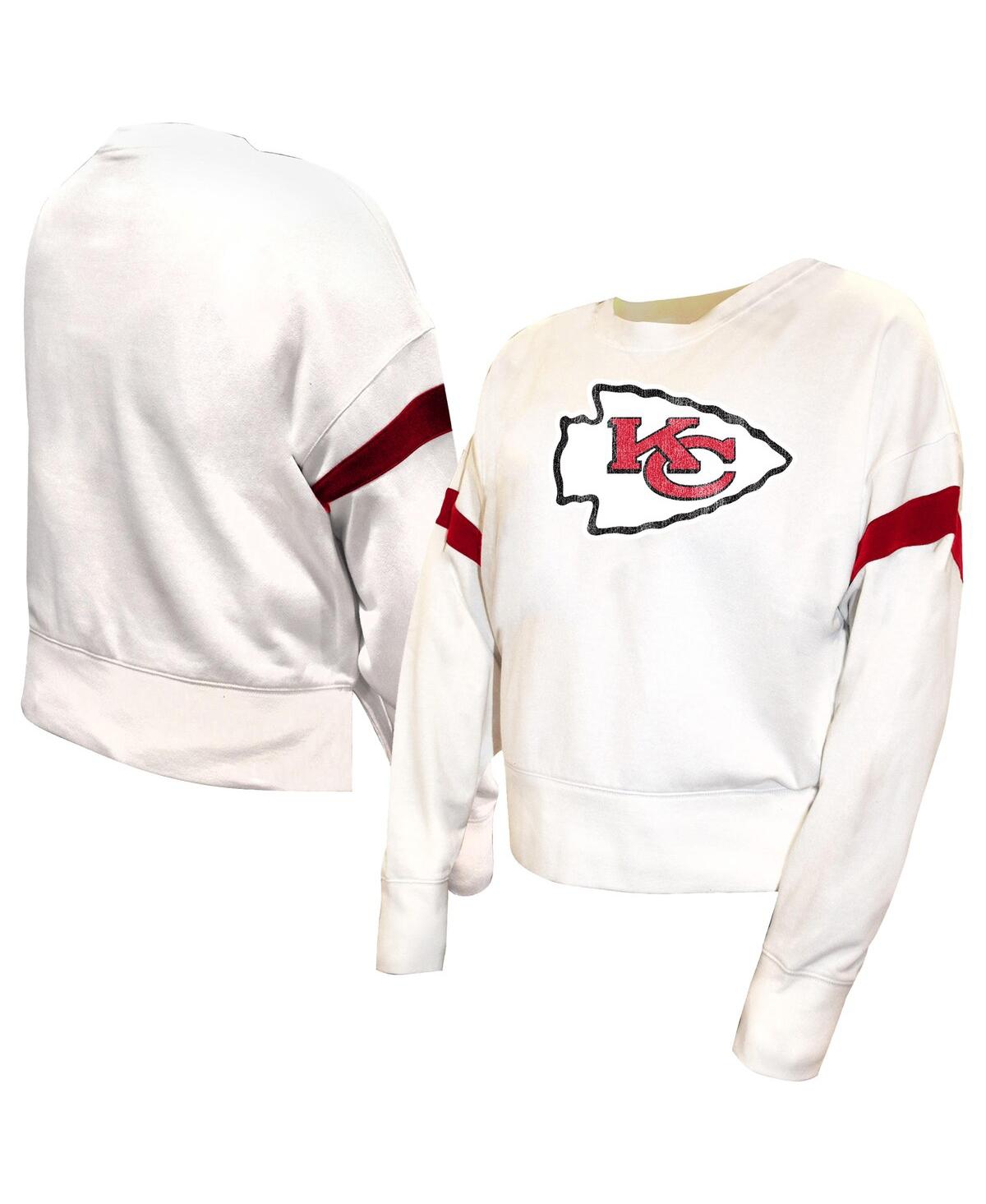 Fanatics Women's White Kansas City Chiefs Plus Size Fleece Pullover Sweatshirt In White
