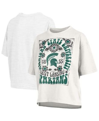 Pressbox - Women's White Michigan State Spartans Harmony Oversized T-Shirt