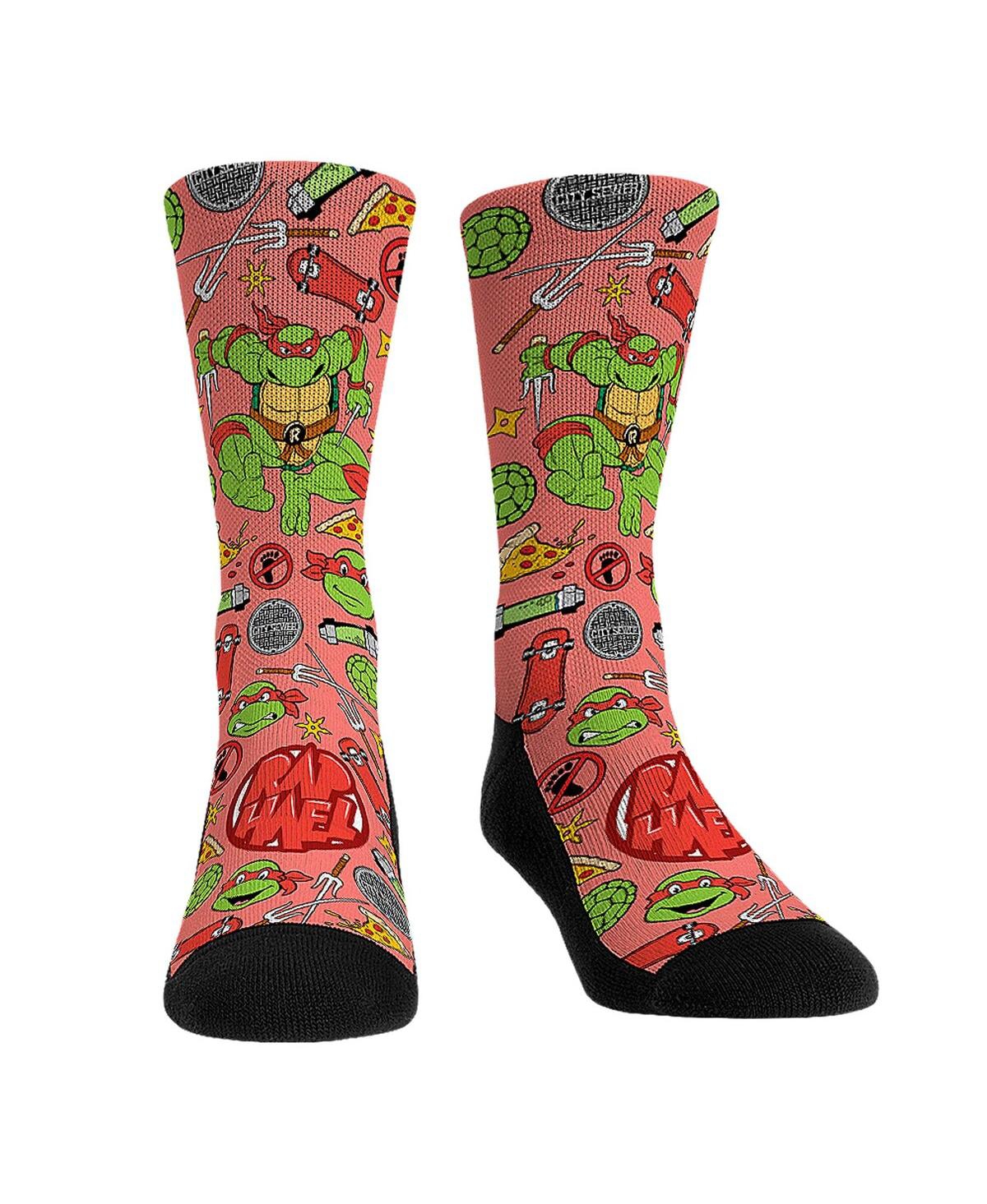 Rock Em' Men's and Women's Teenage Mutant Ninja Turtles Raphael Kaboom Crew Socks - Multi