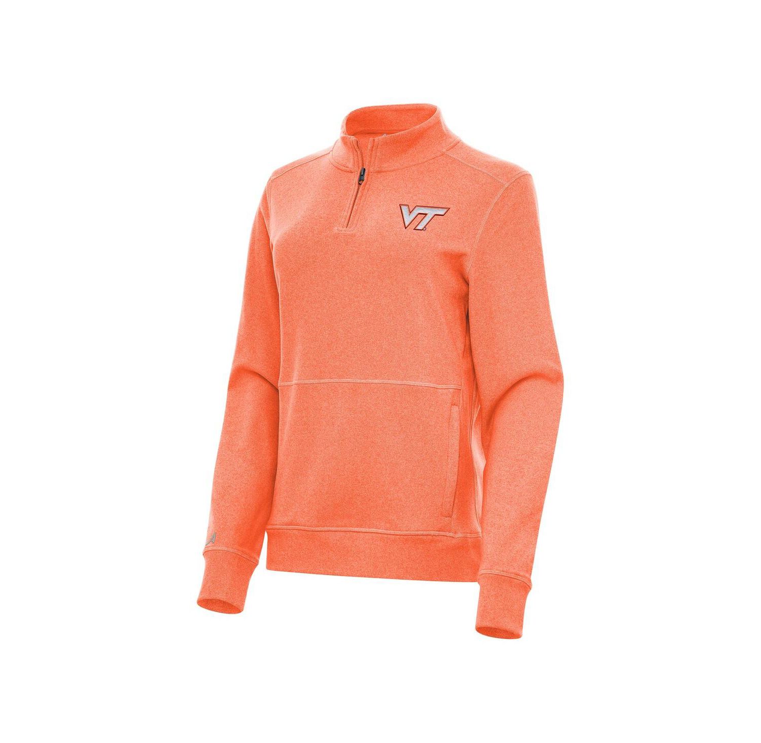 Women's Heather Orange Virginia Tech Hokies Crush Quarter-Zip Fleece Sweatshirt