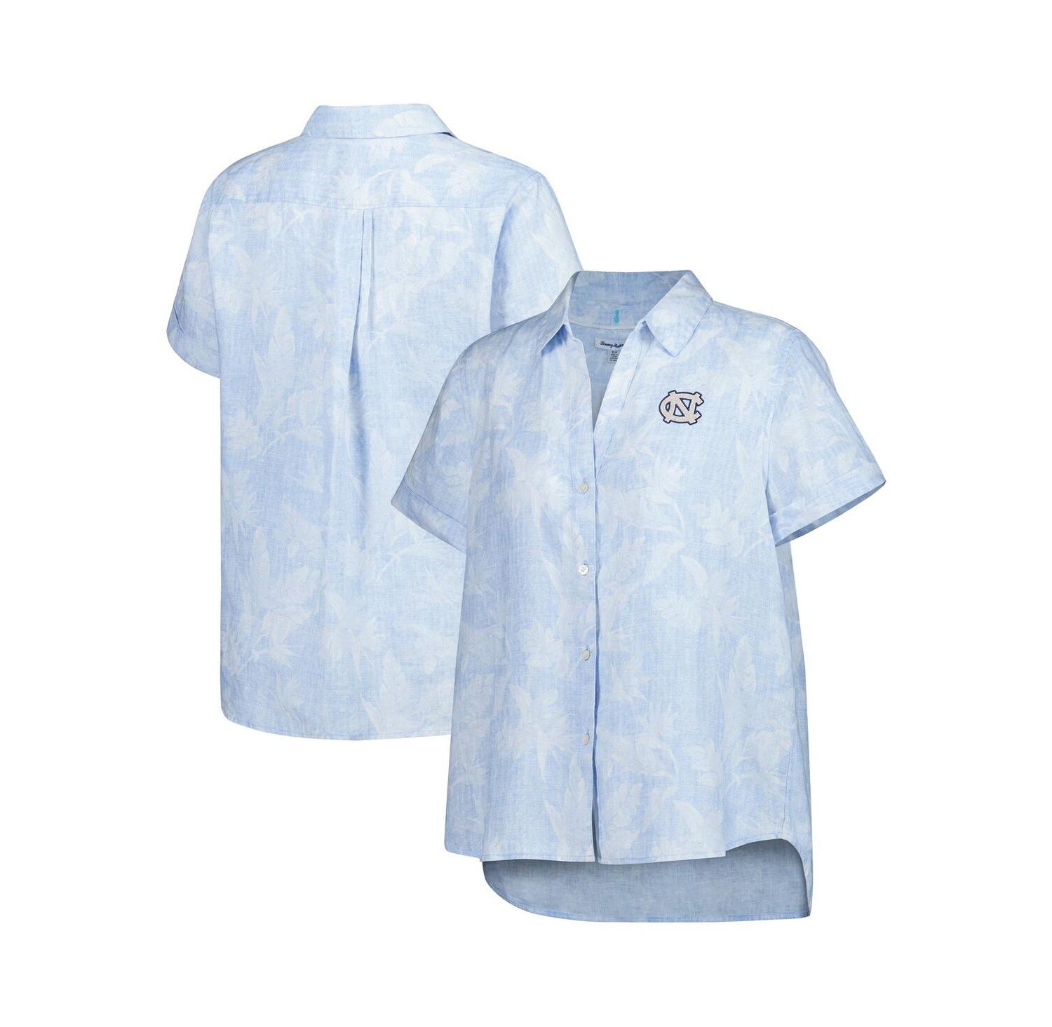 Women's Carolina Blue North Carolina Tar Heels Legacy Leaves Camp Button-Up Shirt