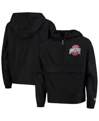 Champion - Big Boys and Girls Black Ohio State Buckeyes Pack Go Quarter-Zip Windbreaker Jacket