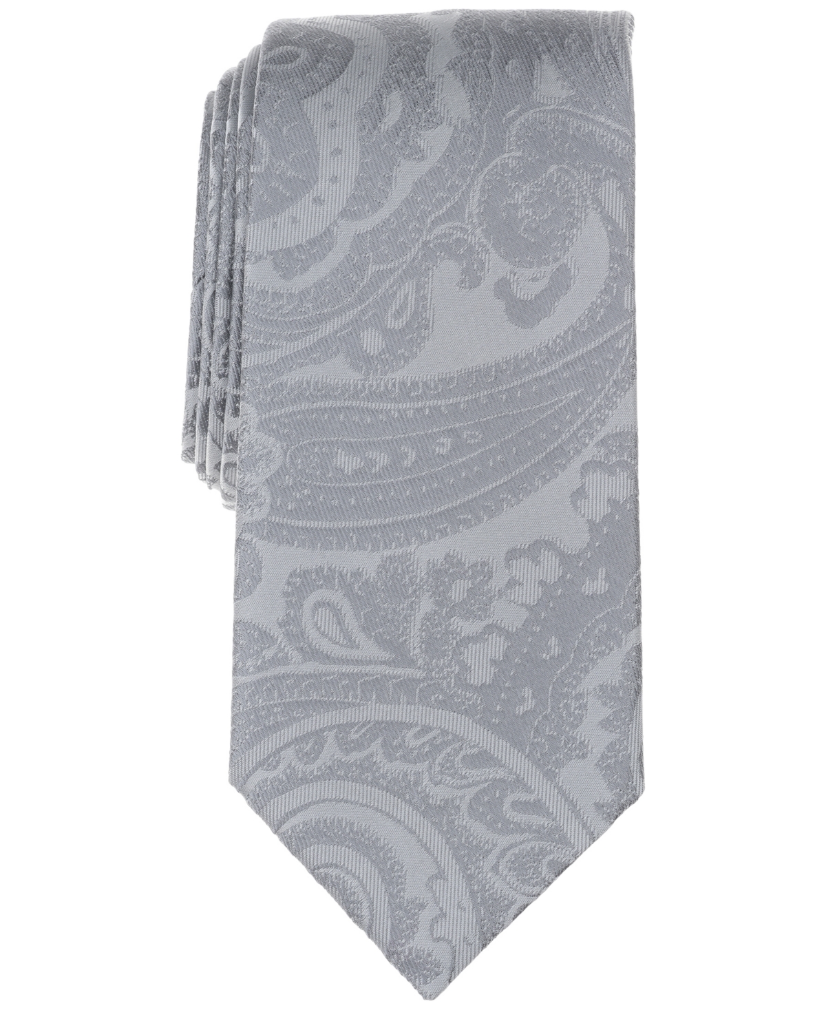 Men's Valera Textured Paisley Tie - Silver