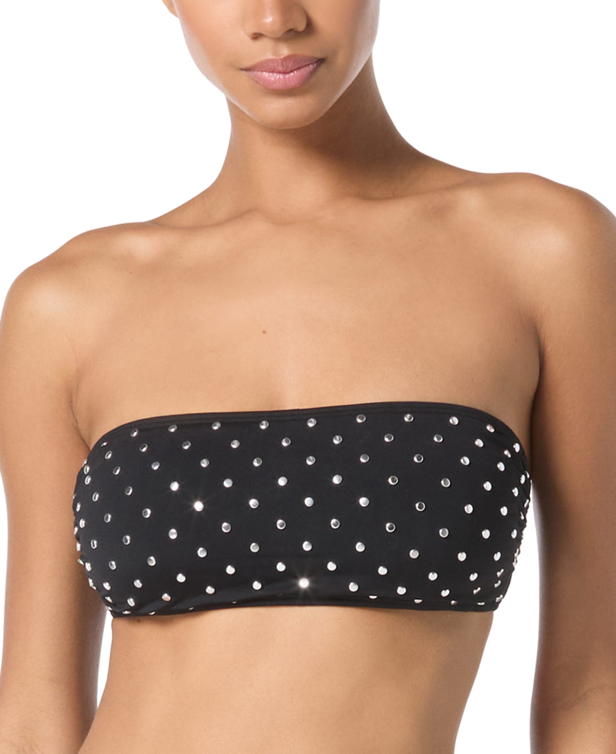 Michael Michael Kors Women's Studded Bandeau Bikini Top - Black