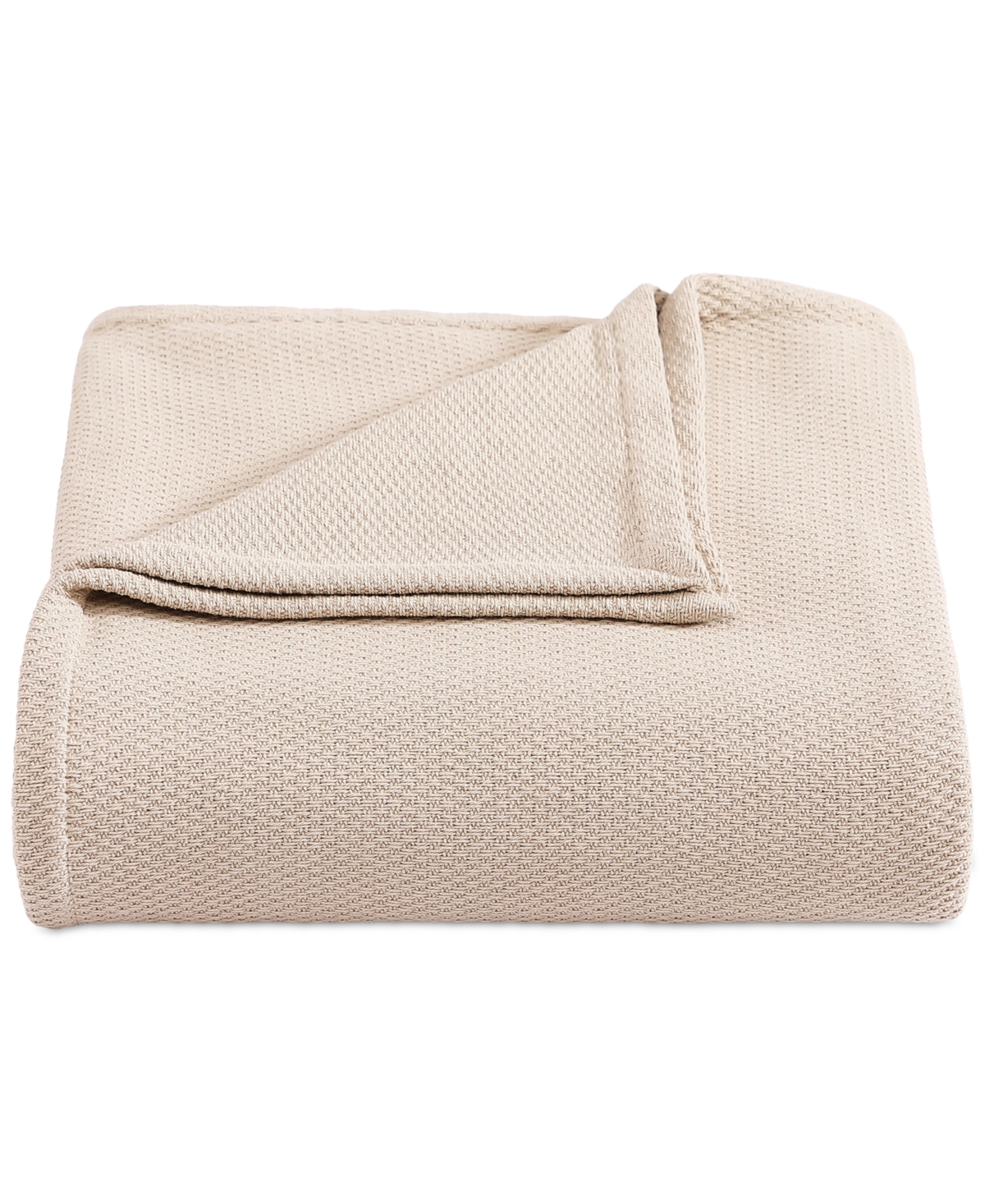 Tommy Hilfiger Solid Cotton Pique Blanket, Full/queen