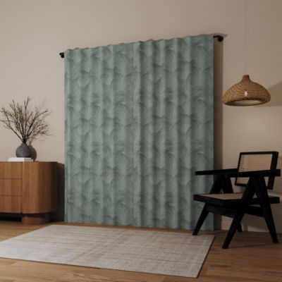 Coppa Leaf Motif Magnetic Closure 100% Blackout Back Tab Curtain Panel