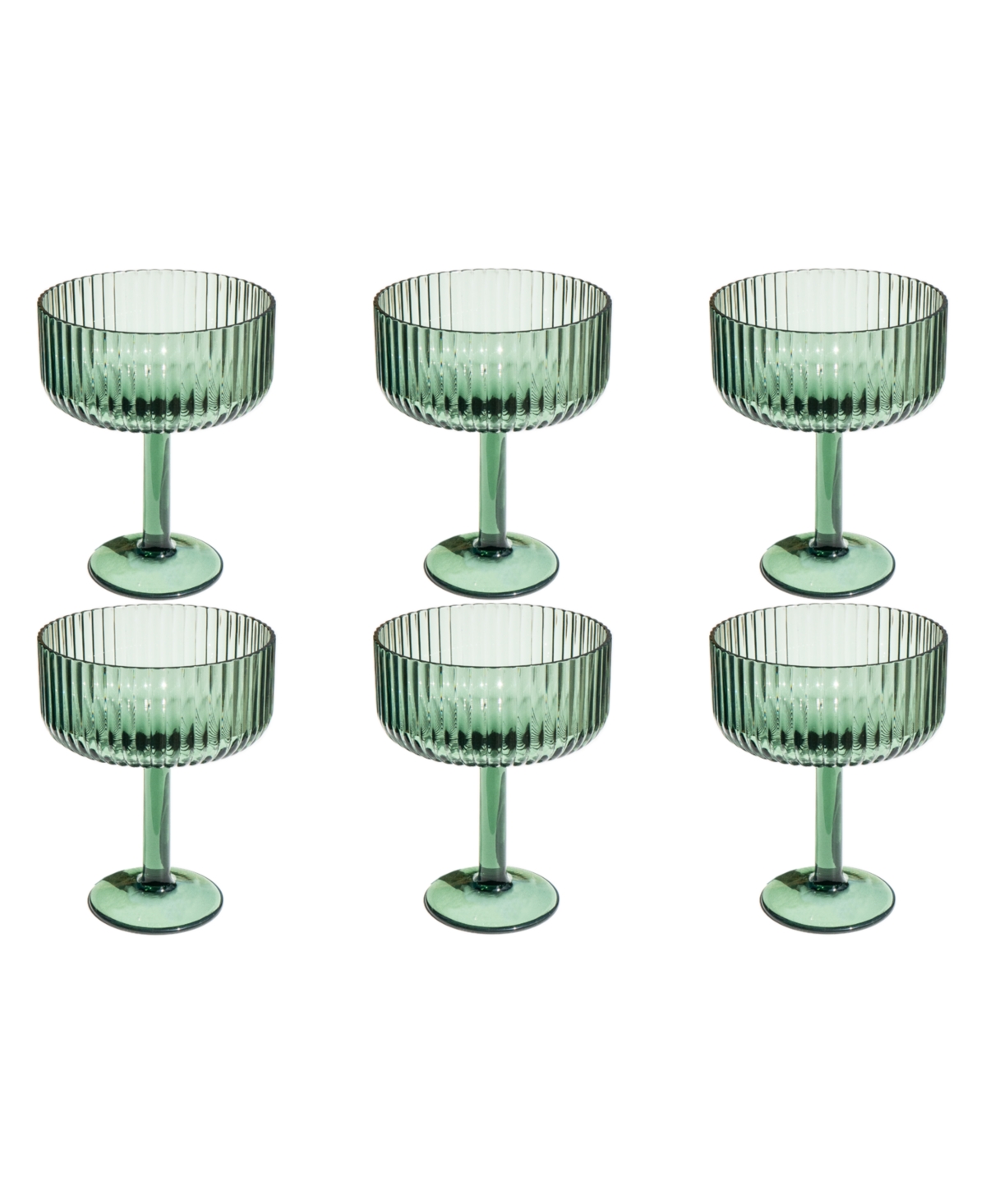 Tarhong Mesa Coupe Glasses, Set Of 6 In Green