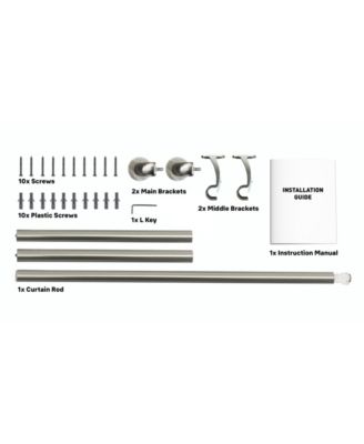 Adjustable Rustproof Wrap-Around 1" Diameter Curtain Rod for Blackout Drapes