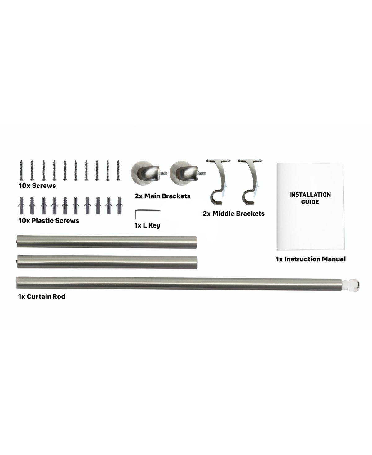 Hlc.me Wrap Around Room Darkening Grommet Curtain Rod - Adjustable Telescoping