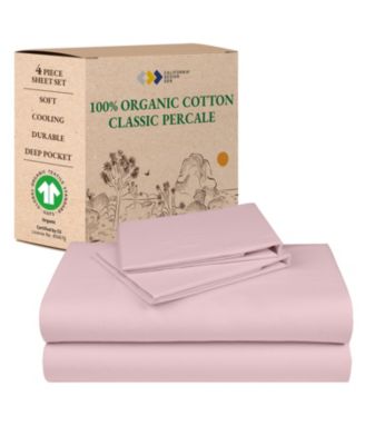 Sheets Set, Authentic 100% Organic Cotton Percale, Bed Sheet