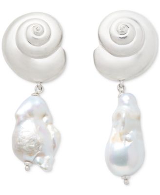 Shell & Freshwater Pearl Drop Earrings 