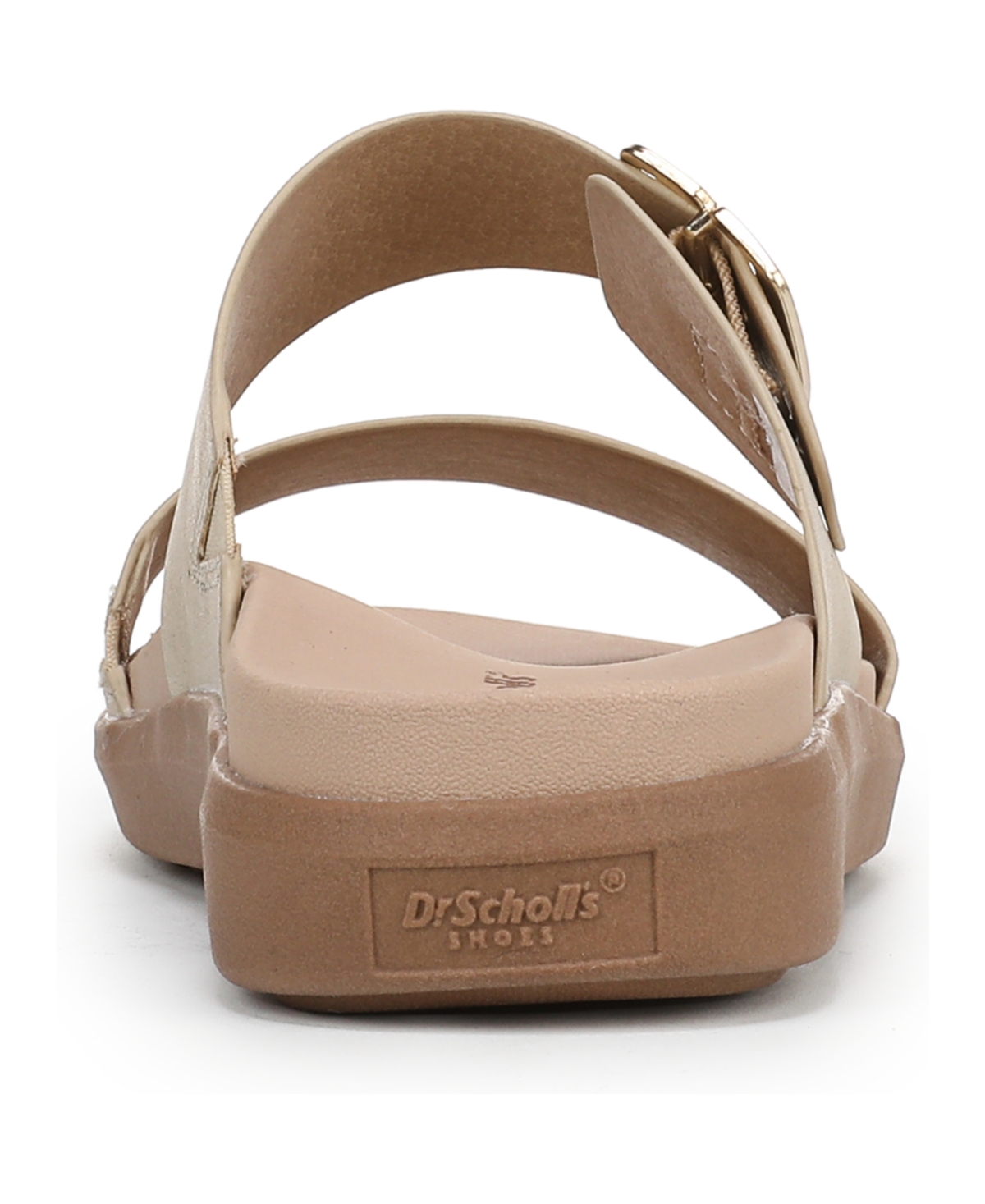 Shop Dr. Scholl's Women's All Time Round Toe Slide Sandals In Gold Sand Faux Leather