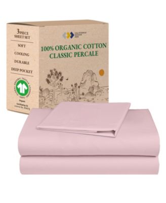 Sheets Set, Authentic 100% Organic Cotton Percale, Bed Sheet