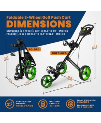 Foldable 3-Wheel Junior Golf Pull Cart with Scorecard Holder