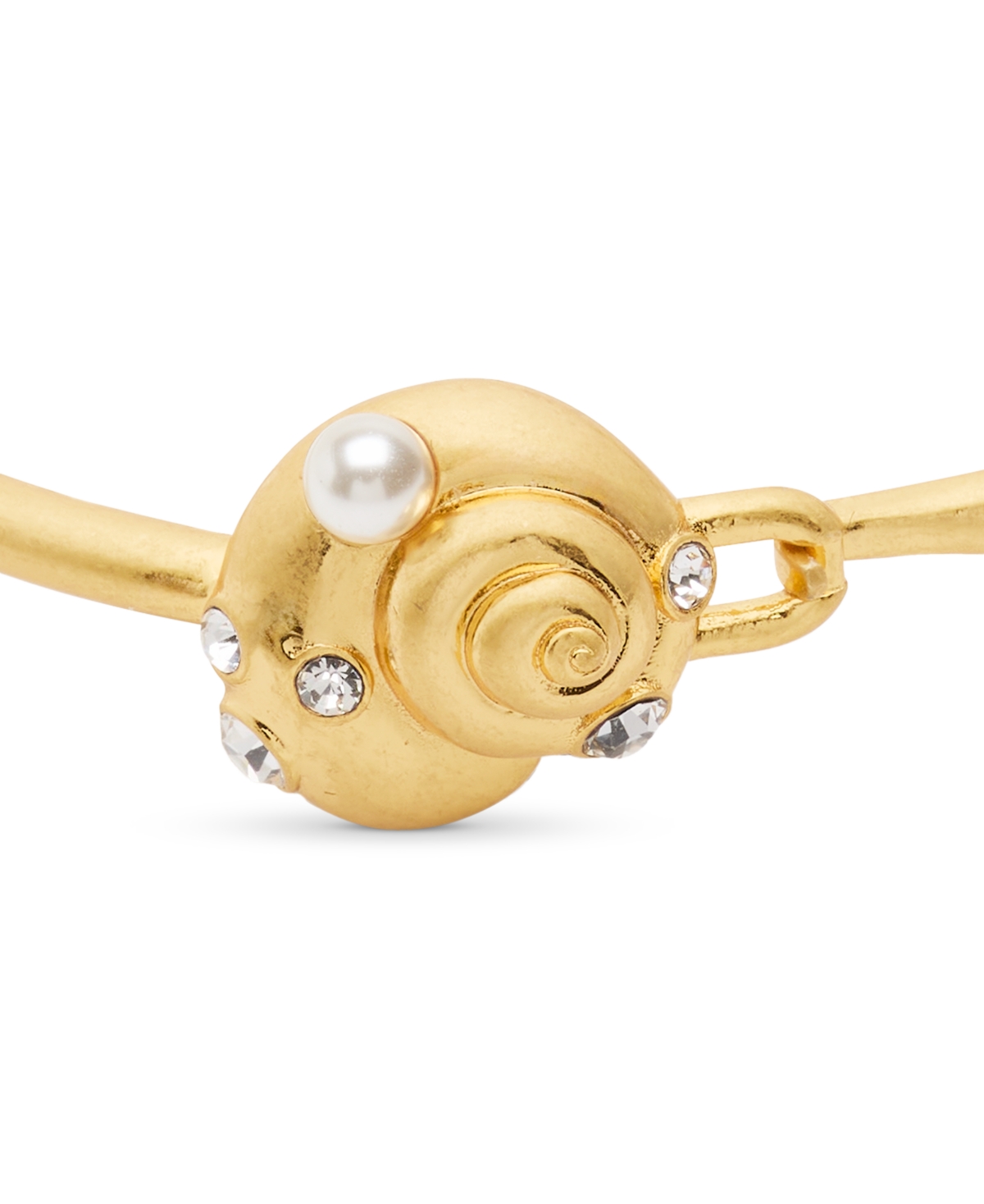 Shop Kate Spade Gold-tone Mixed Stone Shell Bangle Bracelet