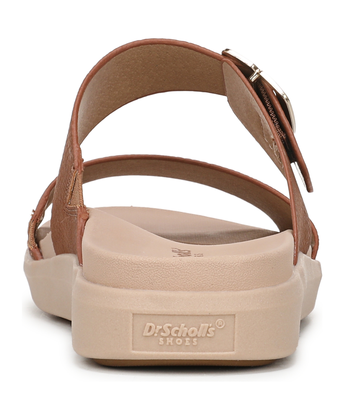 Shop Dr. Scholl's Women's All Time Round Toe Slide Sandals In Honey Brown Faux Leather