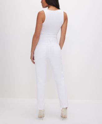 Good Petite Straight Raw Hem Jeans