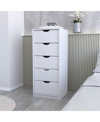 Manufactured Wood 5-Drawer Narrow Dresser – Space-Saving Design