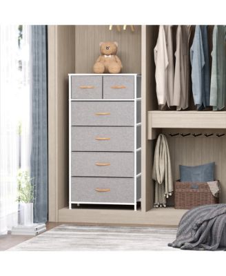 Steel and Fabric 6-Drawer Combo Dresser – Functional Storage