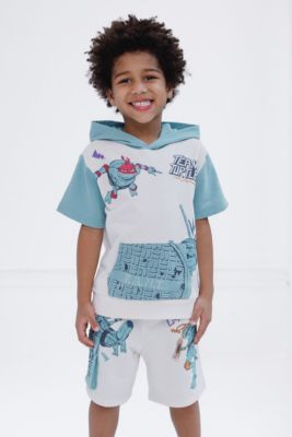 Little Boys French Terry Pullover Hoodie and Shorts Outfit Set