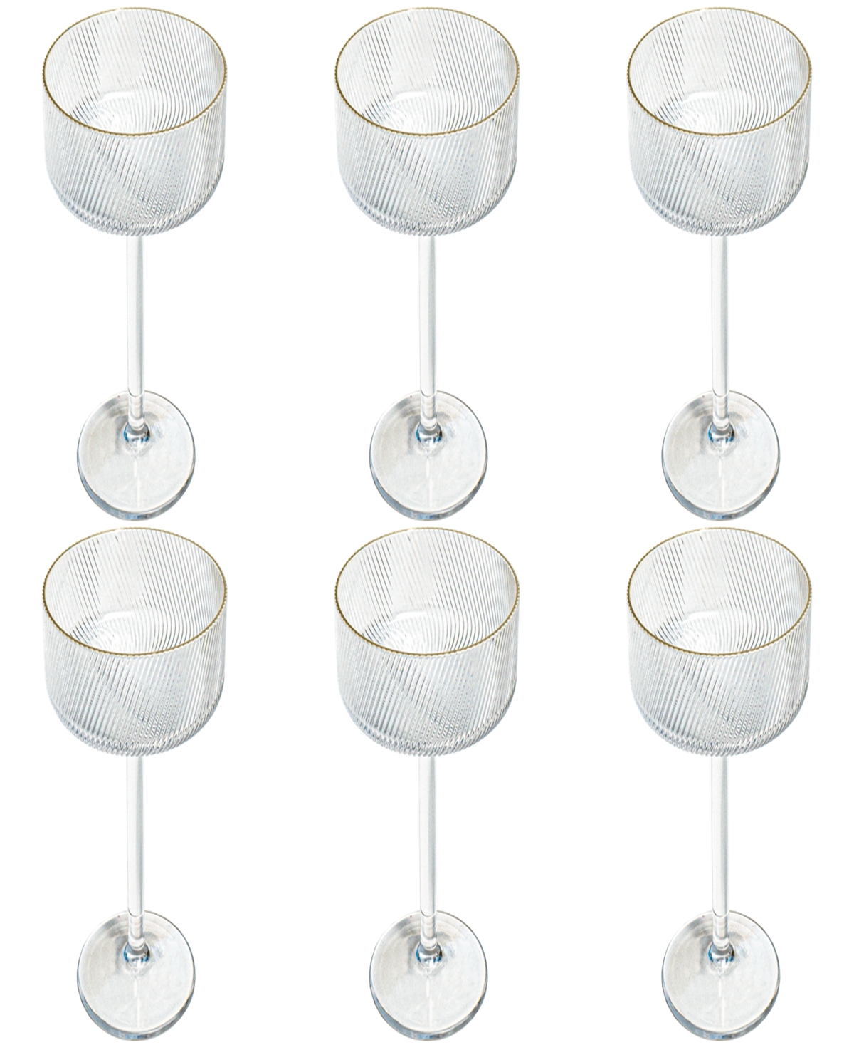Tarhong Stax Optic Twist Coupe Glasses, Set Of 6